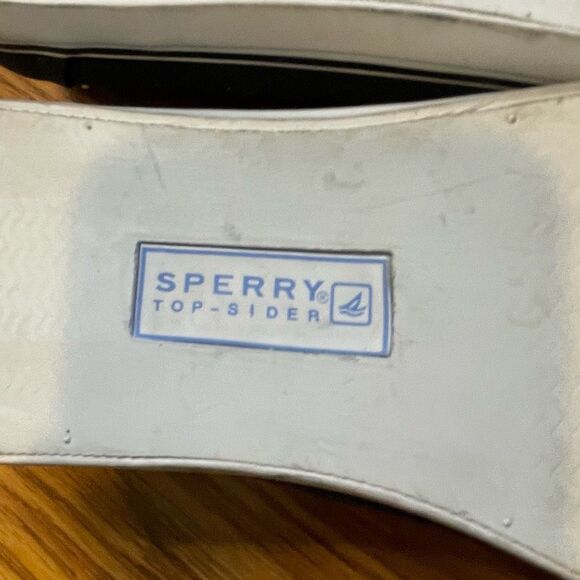 Sperry Topsiders Canvas Boat Shoes Flat Loafers Navy Blue Slip-On 9 - Picture 8 of 9